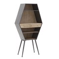 Inart Rafiera Boukalothiki Metalliki Xulini Mavri Natural 80X35X160 3-50-196-0030