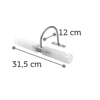 INLIGHT APLIKA MPANIOu GALINI METALLIKI XROMIO 2 x G9 31.5cm 1046