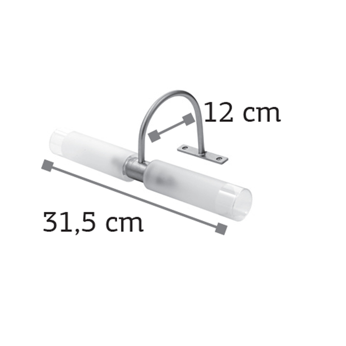 INLIGHT APLIKA MPANIOu GALINI METALLIKI XROMIO 2 x G9 31.5cm 1046