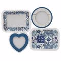 Inart Korniza Toixou 3 Theseon Anagufo Sxedio Ble Lefko 40X32X3 6-30-970-0004