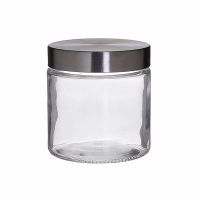 Inart Δοχείο Αποθήκευσης 0.75Lt Γυάλινο/Μεταλλικό Δ11Χ12 6-60-508-0007
