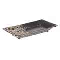 Inart Piatela Keramiki Ekrou Mavri 31X16X4 3-70-685-0168
