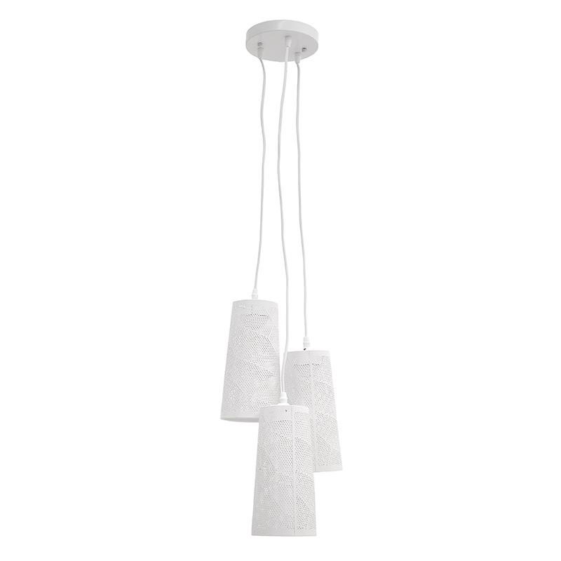 Inart Fotistiko Orofis 3foto Metalliko Lefko E27 24X24X106 3-10-774-0028