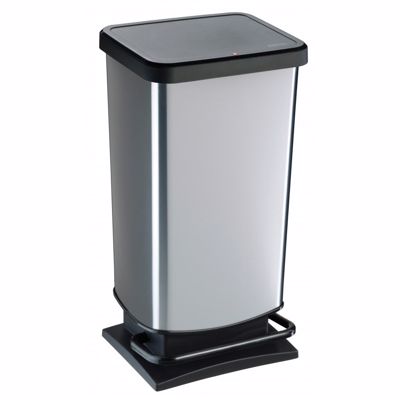 Dimitracas Χαρτοδοχείο PASO Πλαστικό Ασημί 40lt 35.3x29.5x67.6cm Soft Close 06902.001