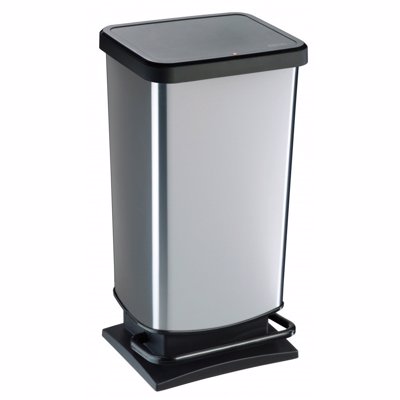 Dimitracas Χαρτοδοχείο PASO Πλαστικό Ασημί 40lt 35.3x29.5x67.6cm Soft Close 06902.001