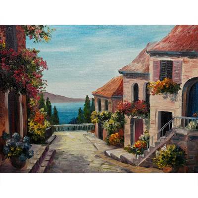 Ρόλερ με Ψηφιακή Εκτύπωση 'House Near The Sea' A1116