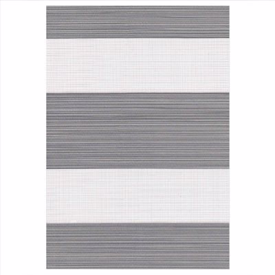ZS307 Double Ρόλερ Ρυθμιζόμενης Σκίασης 'Zebra' Διχρωμία Γκρι/Ασημί