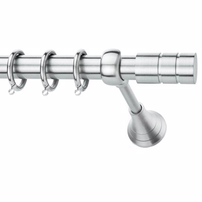 Κουρτινόξυλο φ25 inox Ριγωτό
