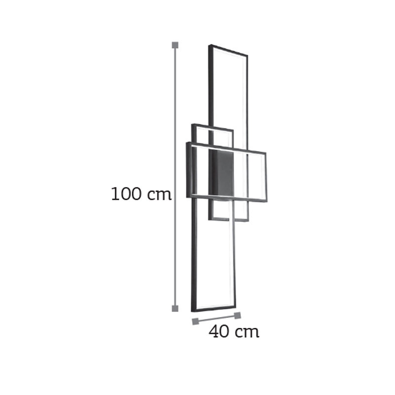 INLIGHT FOTISTIKO EPITOIXO/OROFIS LED ALOuMINIOu MAuRO 80W 6000Lm/3000K 6158