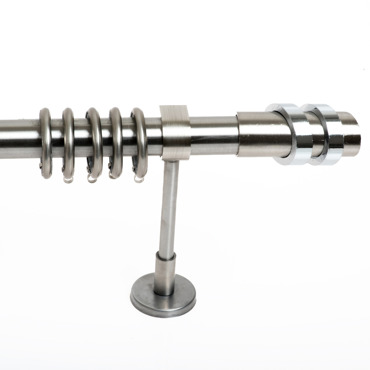 Κουρτινόξυλο Φ25 Inox spy.2 δαχτυλίδια