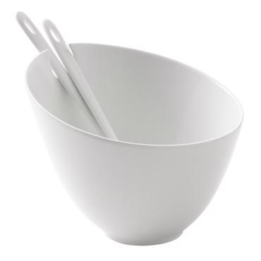 Σετ 2τμχ Λευκό Στρογγυλό Μπωλ 24Χ24Χ19εκ & Κουτάλι WEM101 Espiel