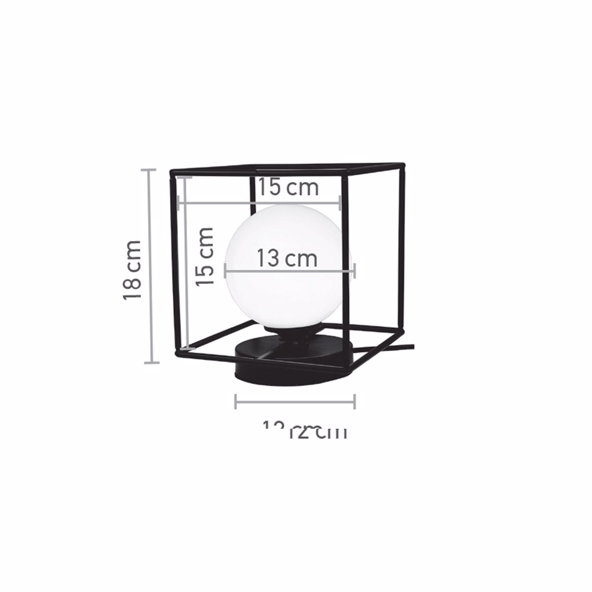 InLight Epitrapezio fotistiko se mavri apoxrosi kai lefki opalina 1XG9 18X18cm (3018-BL)