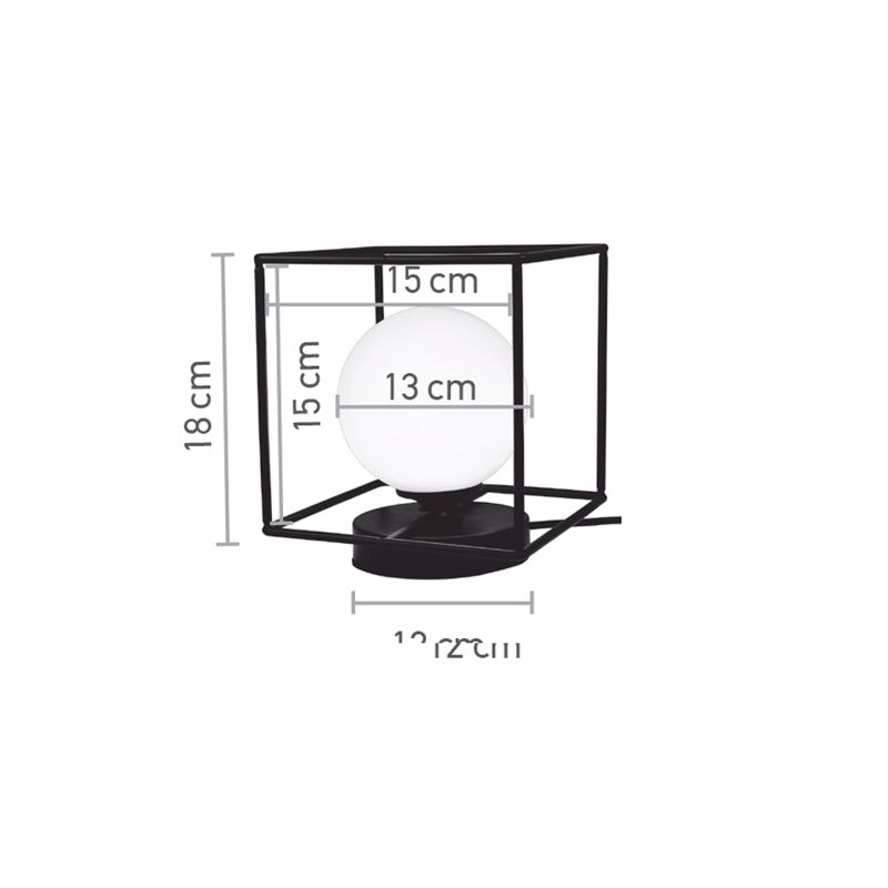 InLight Epitrapezio fotistiko se mavri apoxrosi kai lefki opalina 1XG9 18X18cm (3018-BL)