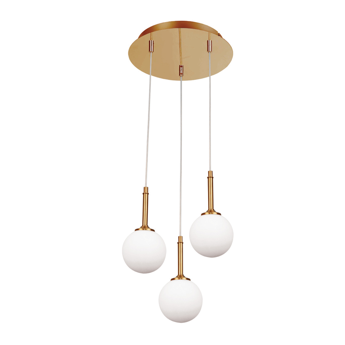 InLight Kremasto trifoto fotistiko apo xrusafi metallo kai lefki opalina 3XG9 F30cm (4016-3-ROSETTE)