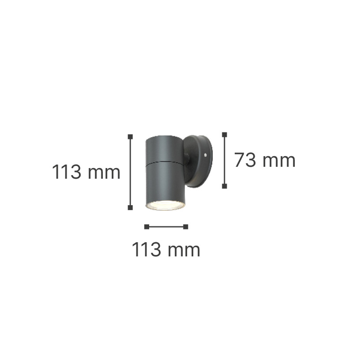 ItLighting Epitoixio Spot Ex. Xorou 'Eklutna' Ggri 1xGU10 11.3x11.3cm 80200534