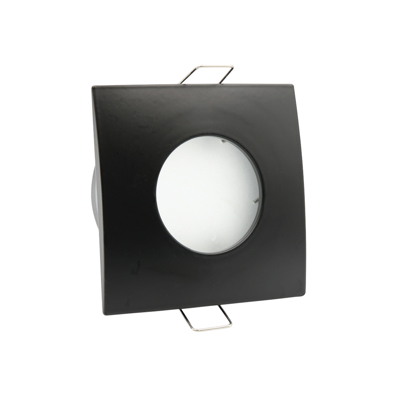 InLight Χωνευτό σποτ από μαύρο μέταλλο 1XGU10 IP44 Φ8cm (Χ0009-BL)