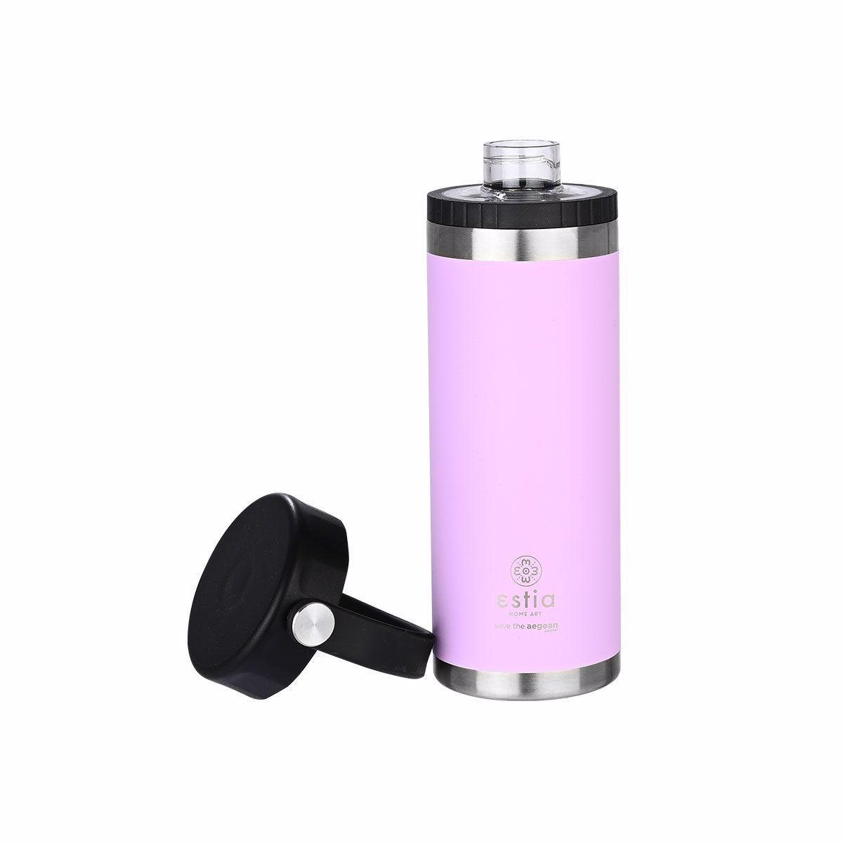 ESTIA Thermos Inox Travel Chug Save the Aegean 500ml Lavender Purple 01-17767