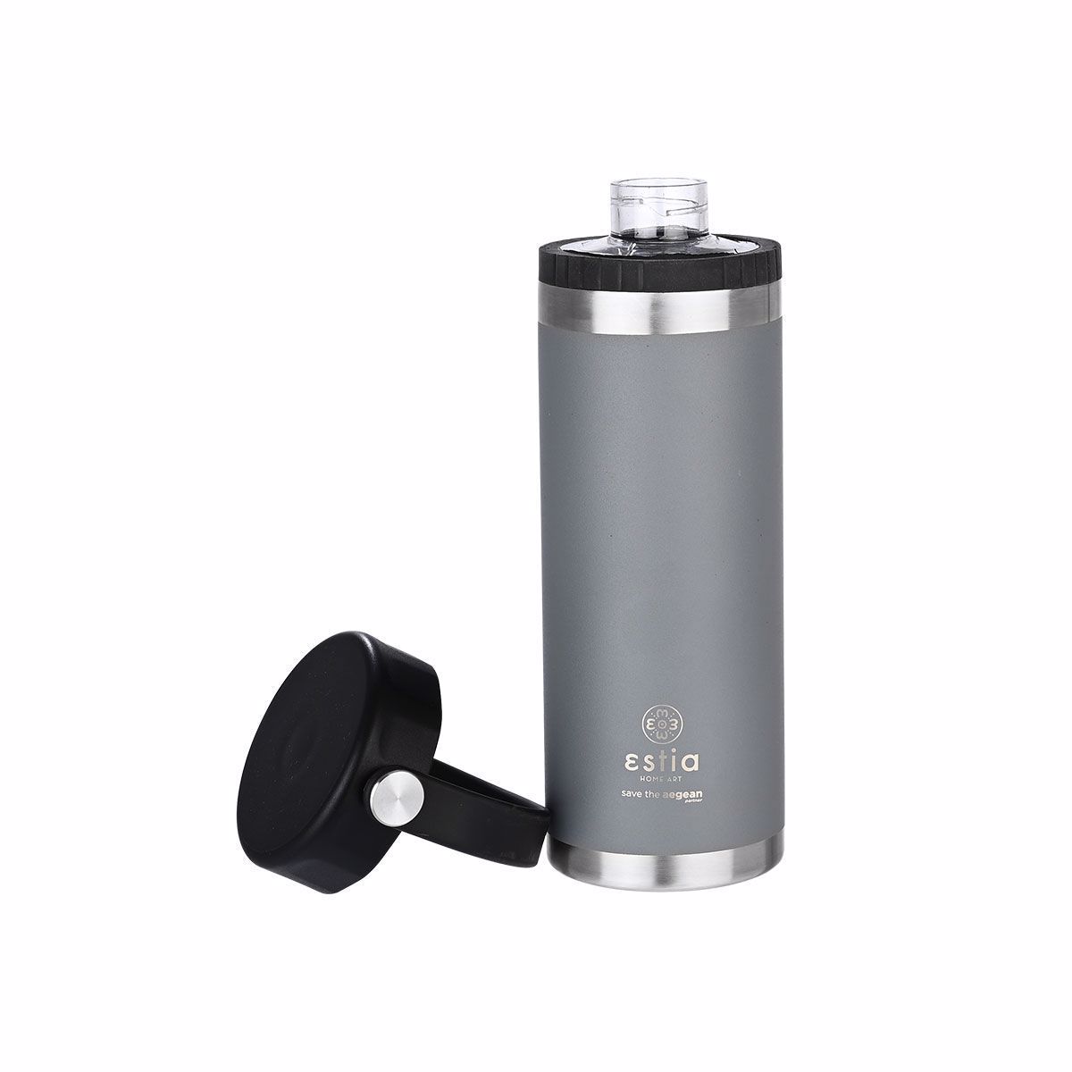 ESTIA Thermos Inox Travel Chug Save the Aegean 500ml Fjord Grey 01-17798