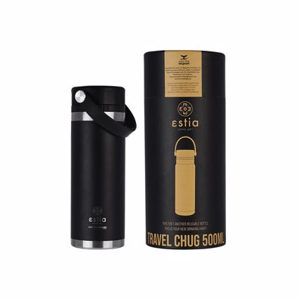 ESTIA Θερμός Inox Travel Chug Save the Aegean 500ml Midnight Black 01-17804