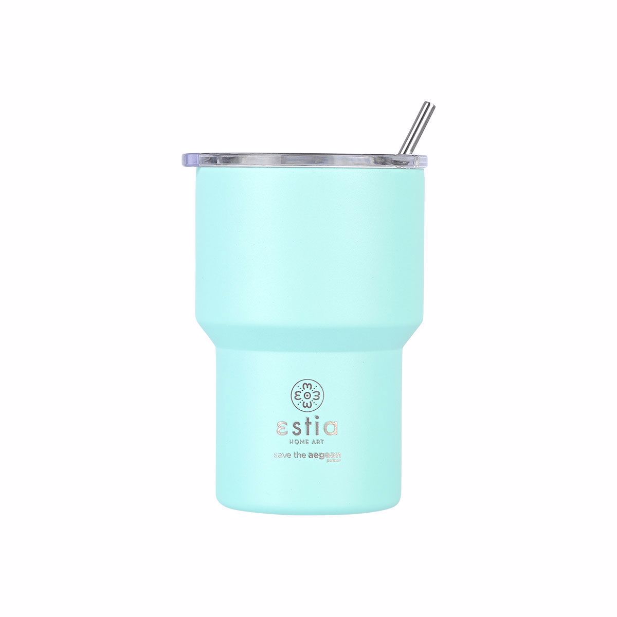 ESTIA Thermos Inox Mug Lite Save the Aegean 400ml Bermuda Green 01-18481