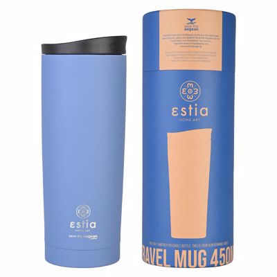 ESTIA Θερμός Inox Travel Mug Save the Aegean 450ml Denim Blue 01-20323
