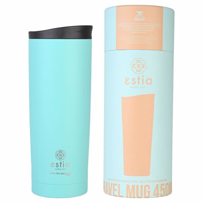 ESTIA Θερμός Inox Travel Mug Save the Aegean 450ml Bermuda Green 01-20330