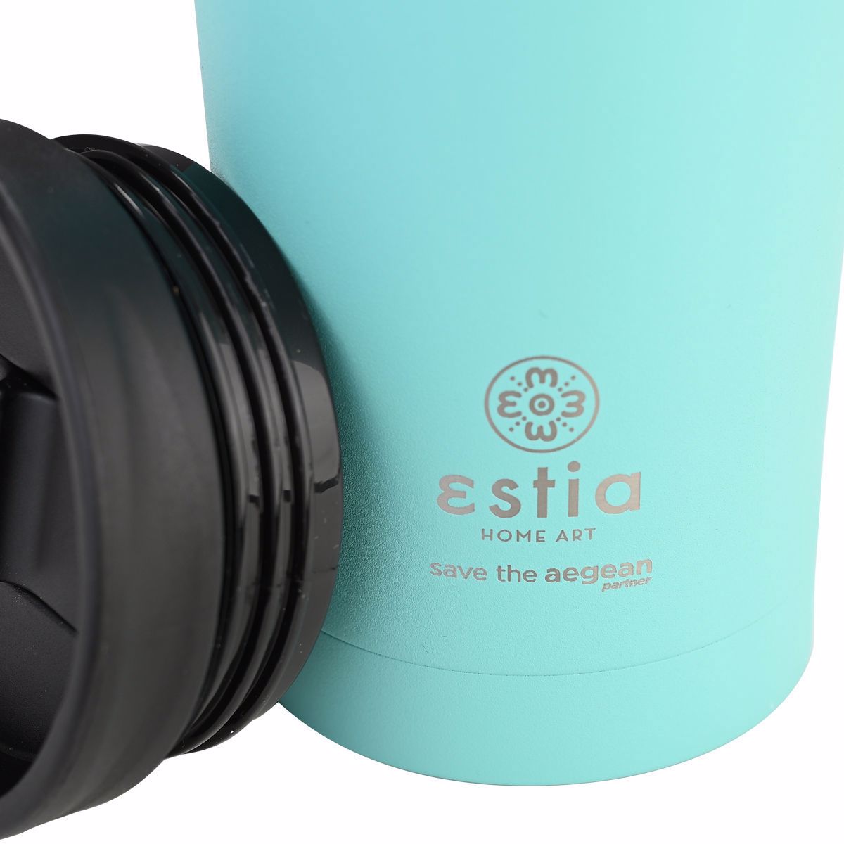 ESTIA Thermos Inox Travel Mug Save the Aegean 350ml Bermuda Green 01-20385