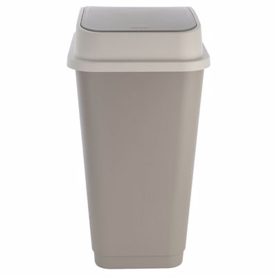 Estia Κάδος Απορριμμάτων FLIPTOP Πλαστικός 50lt Γκρι 33x44x56cm 01-21986