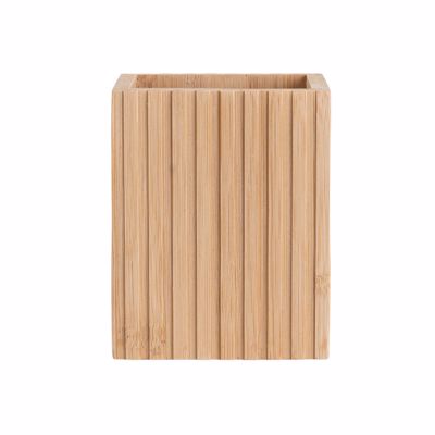ESTIA Ποτηροθήκη Μπάνιου Τετράγωνη Bamboo Essentials 8.3x6.5x10.3cm 02-13097