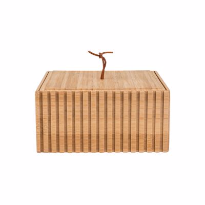 Estia Κουτί Αποθήκευσης Και Οργάνωσης Μπάνιου Bamboo Essentials 15X15X7cm 02-13103