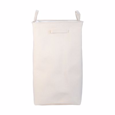 ESTIA Καλάθι Απλύτων Υφασμάτινο Ivory με Χερούλια 35x35x60cm 02-18764