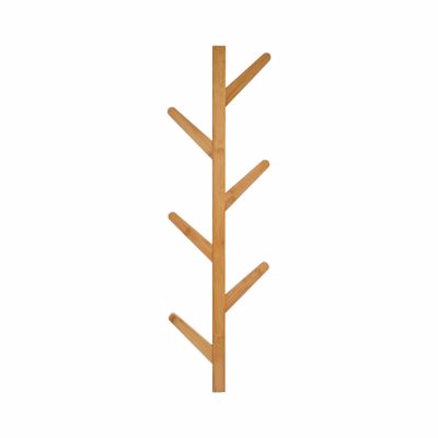 Estia Κρεμάστρα Τοίχου Bamboo Κάθετη 6 Θέσεων με Πλακέ Γάντζους 84x26x6.8cm 04-19709