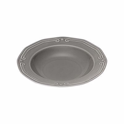 Estia Πιάτο Βαθύ Athénée Πορσελάνινο Ανάγλυφο 23cm Γκρί 07-13677