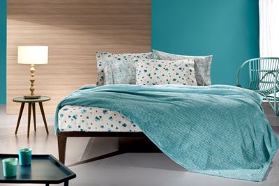 Guy Laroche Κουβέρτα Rombus Petrol Υπέρδιπλη 220x240 Με Διακοσμητική Μαξιλαροθήκη