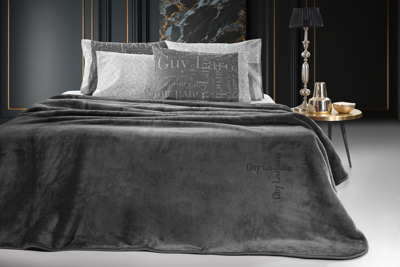 Guy Laroche Βελουτέ Μονή Κουβέρτα Logo Anthracite 160x220cm