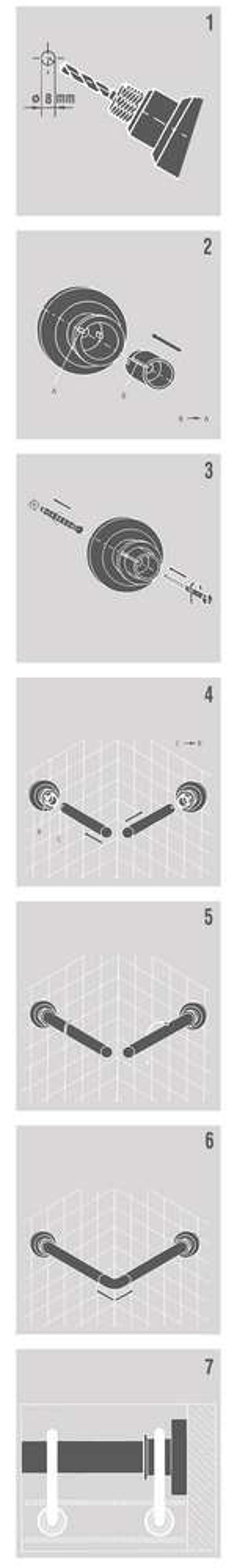 Sealskin 170x80 Ø 20 mm mat aluminum braxionas baniou gniakos