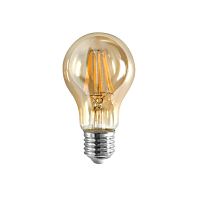 InLight Λαμπτήρας E27 LED Filament A60 8W 650Lm 2200Κ Θερμό λευκό με μελί κάλυμμα 7.27.08.41.1