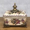 ESTHETI home Diakosmitiko Kouti Porselanis Lefko/Xruso 15x11x15cm 752-28547