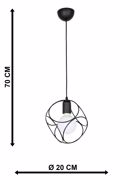ArLight PDT 1247-1 BK Kremasto Fotistiko Orofis Monofoto Mavro Metalliko E27 F21x95cm 0083540