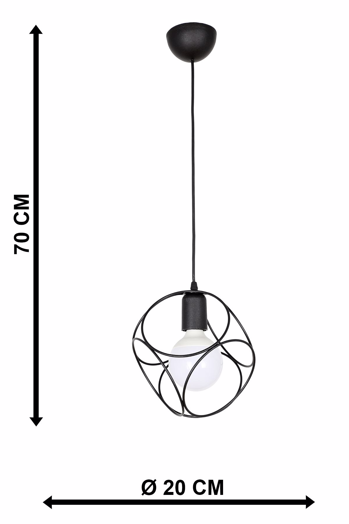 ArLight PDT 1247-1 BK Kremasto Fotistiko Orofis Monofoto Mavro Metalliko E27 F21x95cm 0083540