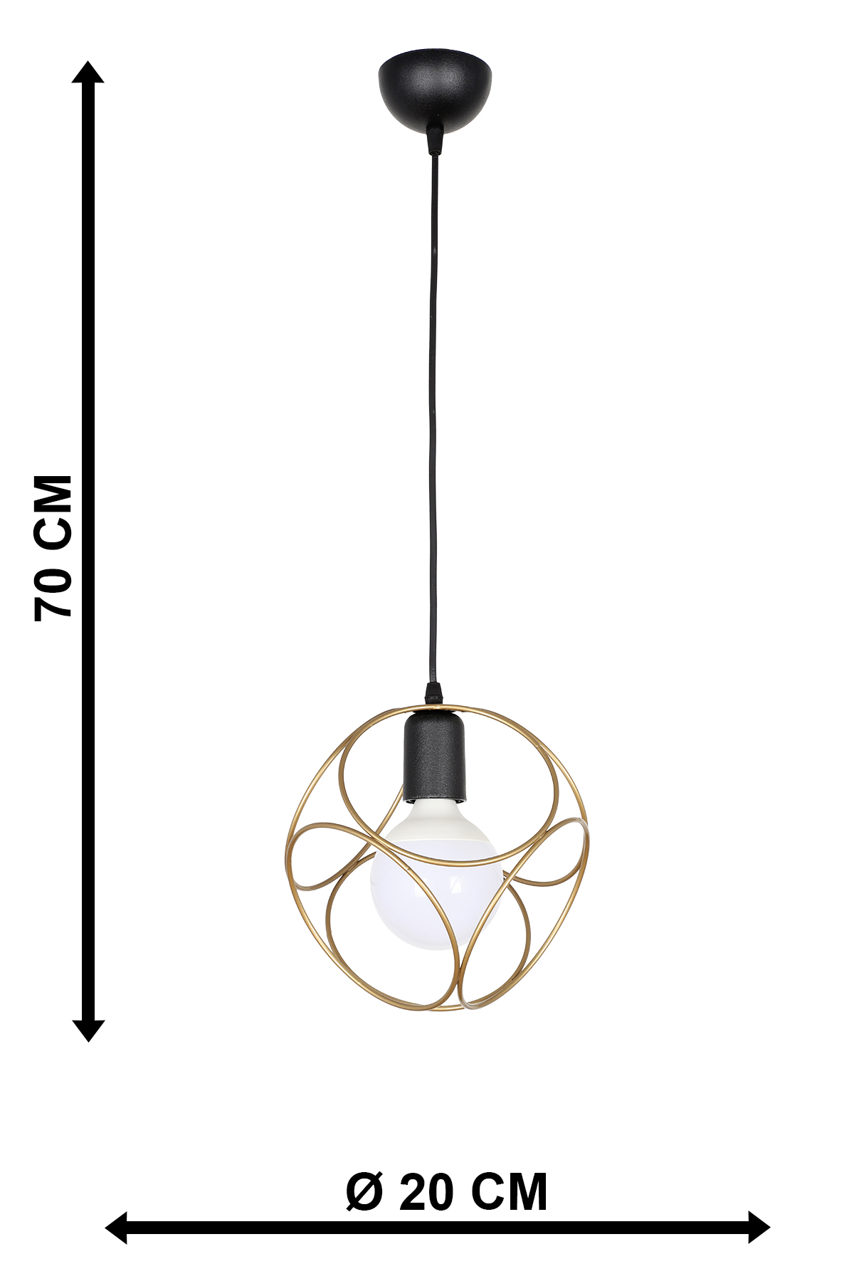 ArLight PDT 1247-1 AB Kremasto Fotistiko Orofis me Oxunte Metalliko Kuklo Monofoto E27 F21x95cm 0083541