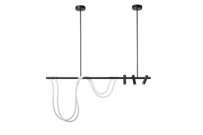 ArLight PDC 704 BK Κρεμαστή Ράγα Οροφής LED Θερμό Λευκό με 3 Σπότ και Ανισόπεδη Ταινία 120x100cm 0104523