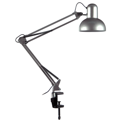 ArLight TLC 2429 SL Φωτιστικό Γραφείου Μονόφωτο Μεταλλικό Ασημί με Σφιγκτήρα Ε27 52x85cm 0154096
