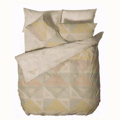 Βιοκαρπέτ Home 'Nordic' 853 Σετ Παπλωματοθήκη 165x245cm με Μαξιλαροθήκη Cardiff Beige - Μονή