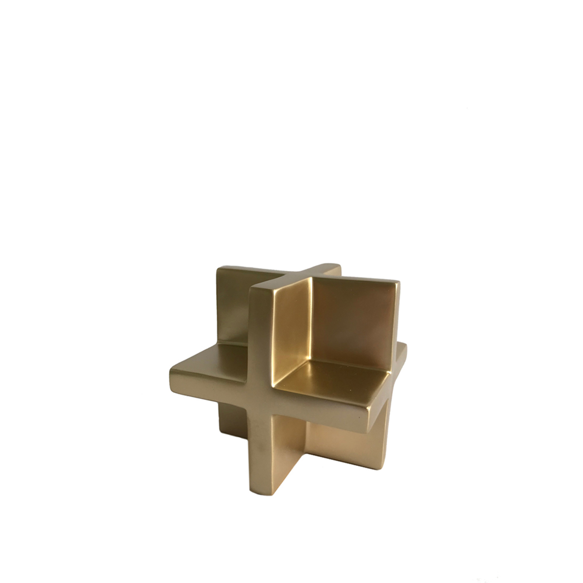 InTheBox CUBE DECO Diakosmitiko Resin Xruso 10x10x10cm 021002