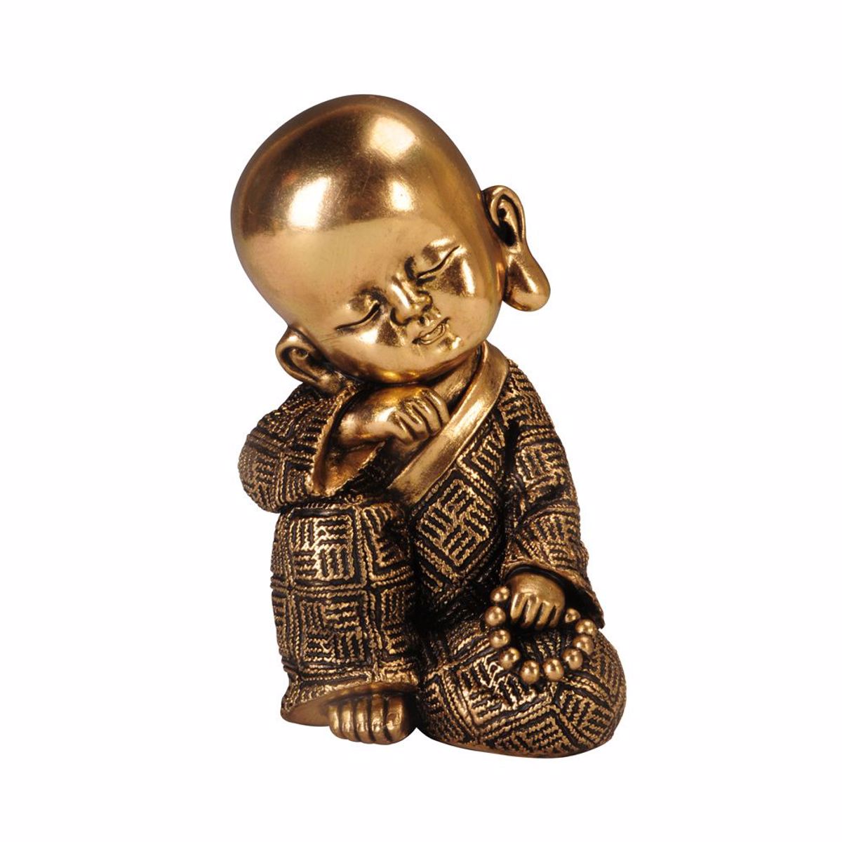 InTheBox LITTLE MONK 1 DECO Boudas Resin Xrusos/Mavros 8.3x8.3x13.8cm 022505