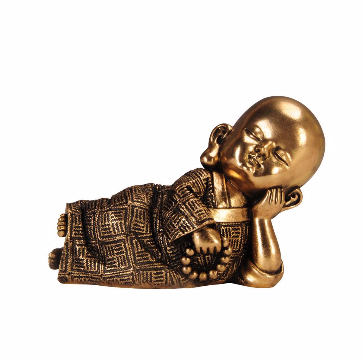 InTheBox LITTLE MONK 2 DECO Boudas Resin Xrusos/Mavros 15.6x7.3x10.2cm 022506