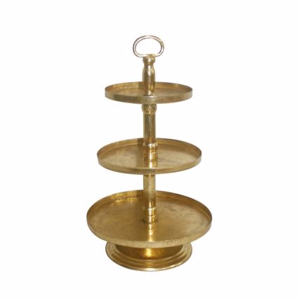 InTheBox STAGE Stand Τριώροφο Μεταλλικό Χρυσό Φ20.32x34.29cm 024147