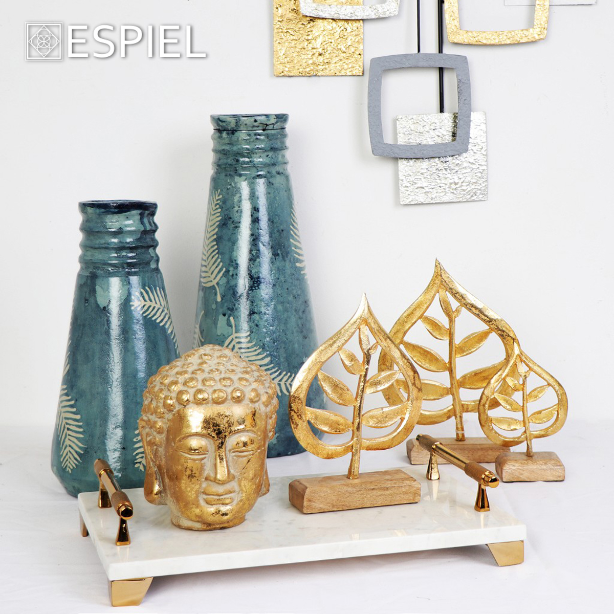 Diakosmitiki Figura Bouda Keramiki Xrusi 12X12X16ek. ERT320K4 Espiel