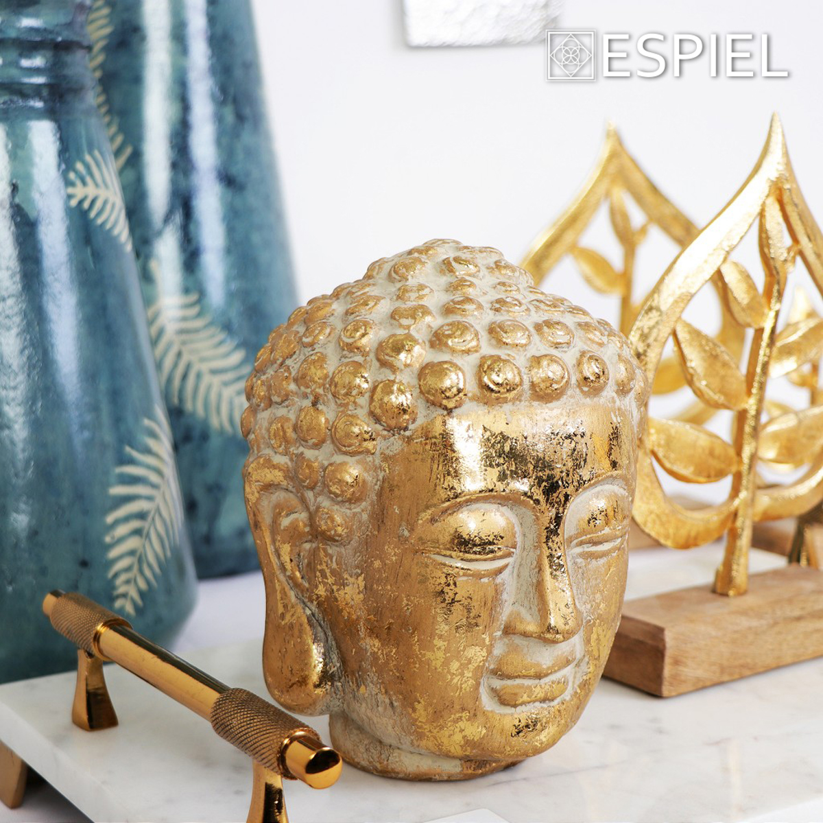 Diakosmitiki Figura Bouda Keramiki Xrusi 12X12X16ek. ERT320K4 Espiel